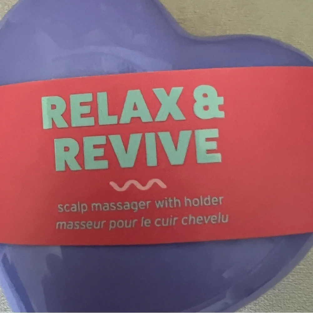 NWT Anthropology Relax & Revive Silicone Scalp Massager Purple Selfcare Spa